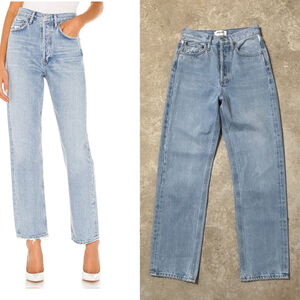 Agolde 90's Mid Rise Loose Fit Blue Jeans Women’s Size 23 Snapshot Button Fly